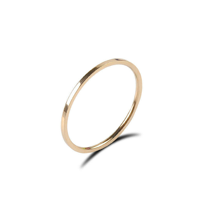Womens Glossy Circle Ring Electroplated Copper Band Simple Elegant Design For Everyday Wearing Fashion Jewelry