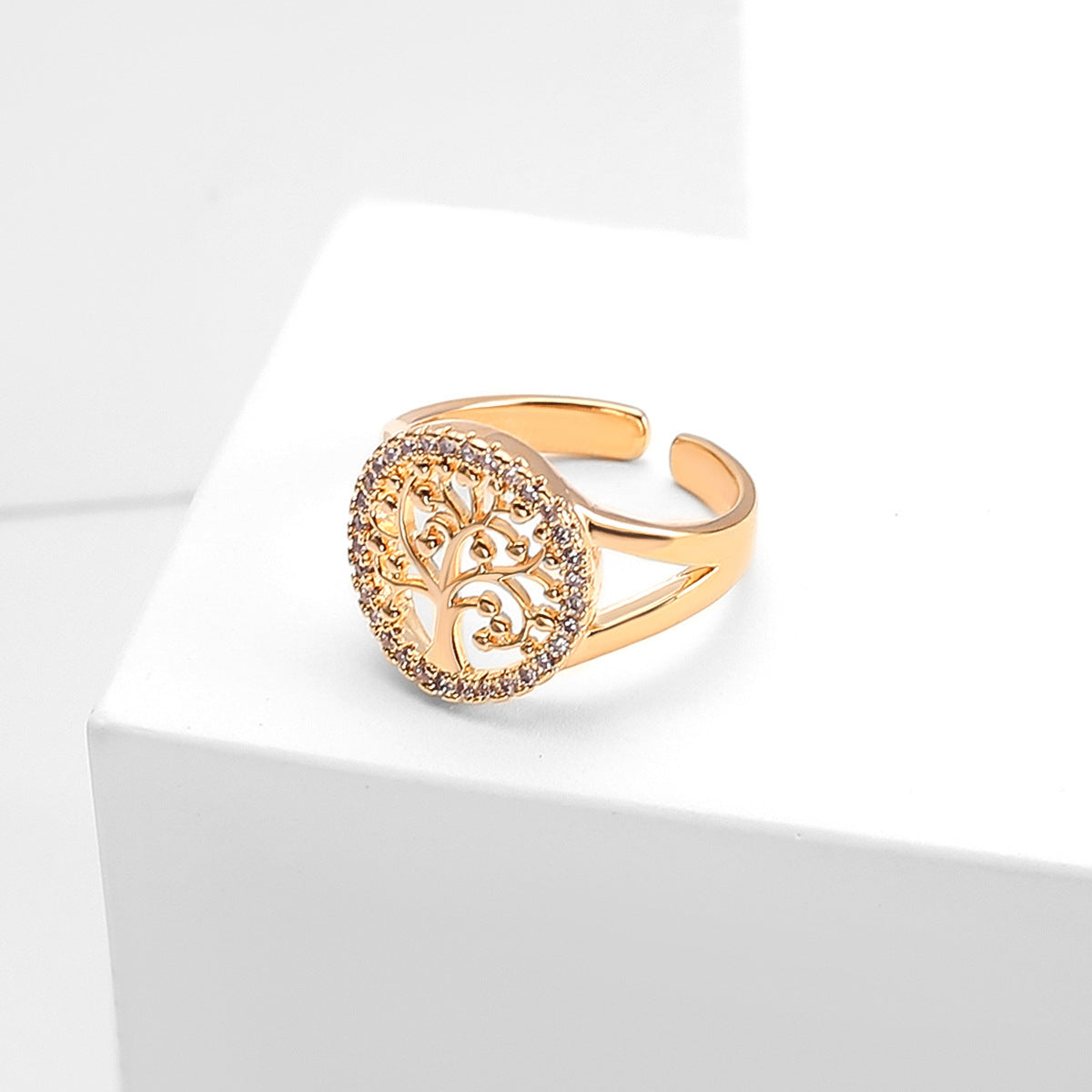 Simple Retro Knuckle Water Drop Geometry Diamond Ring Open Mouth Copper Geometric Animal Zodiac Electroplating Sweet