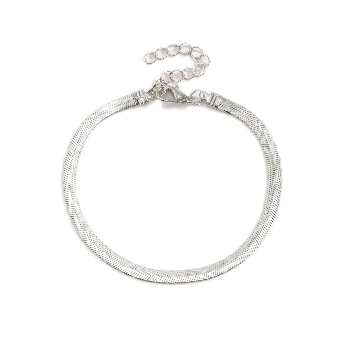 Womens Geometric Alloy Bracelet Snake Bone Chain With Round Sequins Design Electroplated Finish Gold Shine Now