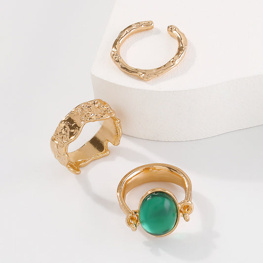 Retro Fashion Ring Set 3 Piece For Women Jewelry Collection