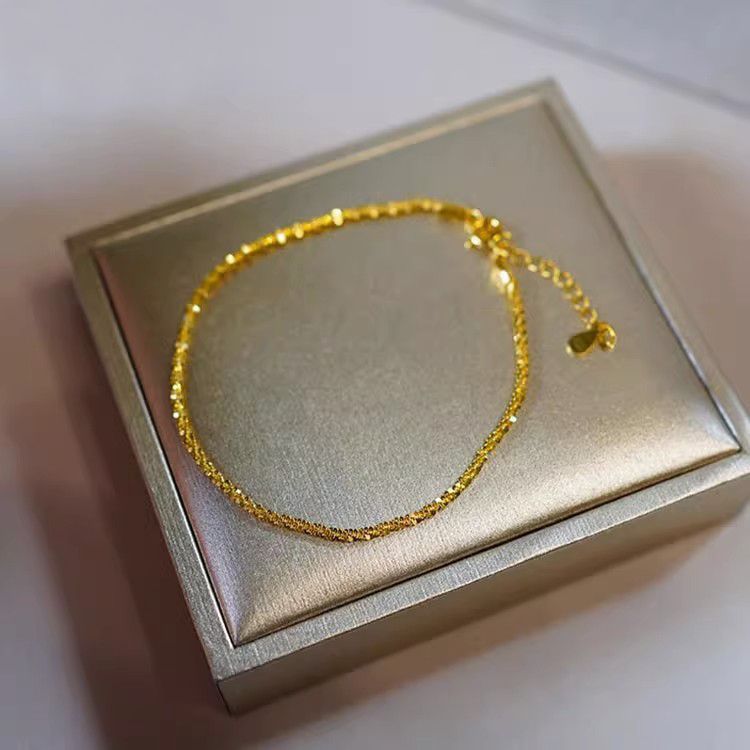 Unisex Fu Character Gold Plated Bracelet Elegant Jewelry
