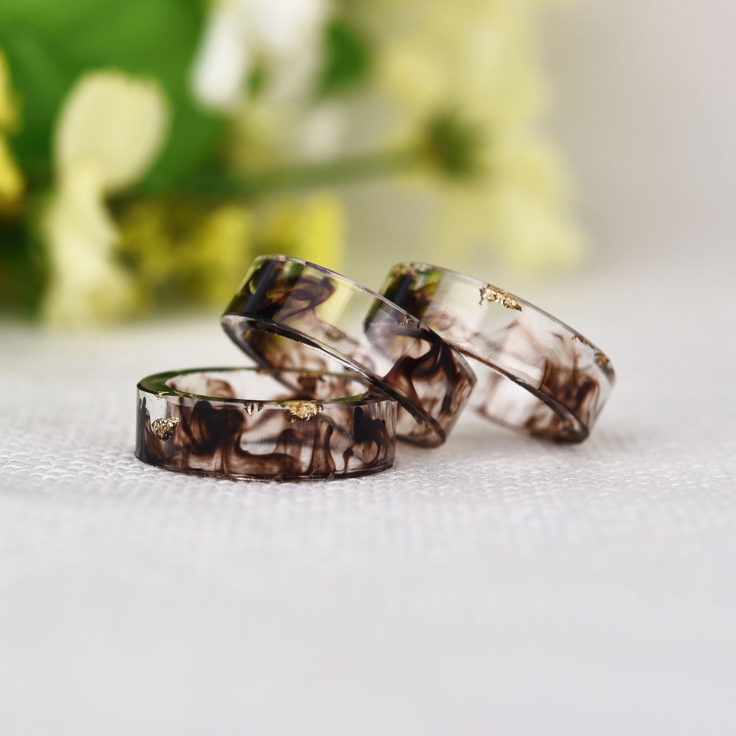Dried Flower Resin Ring Epoxy Gemstone Jewelry For Women Handmade Fashion Accessory Durable Timeless Art Craft