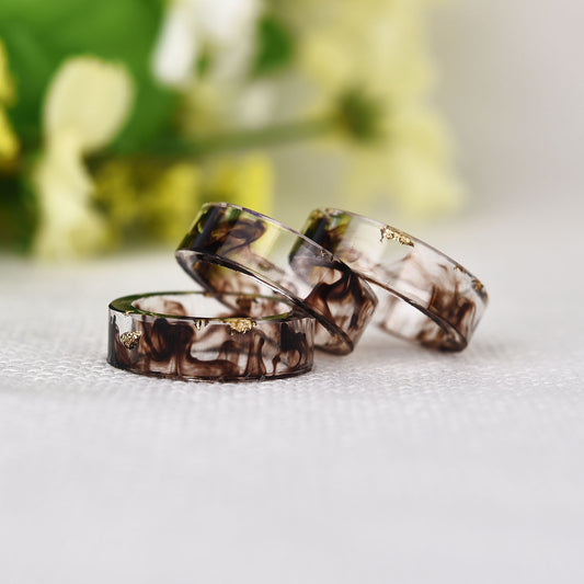 Dried Flower Resin Ring Epoxy Gemstone Jewelry For Women Handmade Fashion Accessory Durable Timeless Art Craft