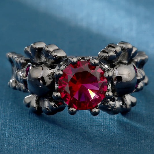 Gold Plated Ring With Artificial Gemstones Electroplated Copper National Style Fashion Jewelry For Women Jewelry