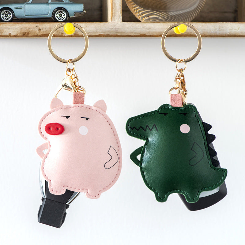 Unisex Leather Keychain Pendant Animal Ring Bag Charm Durable PU Alloy Microfiber Gift For Wedding Gift Trendy