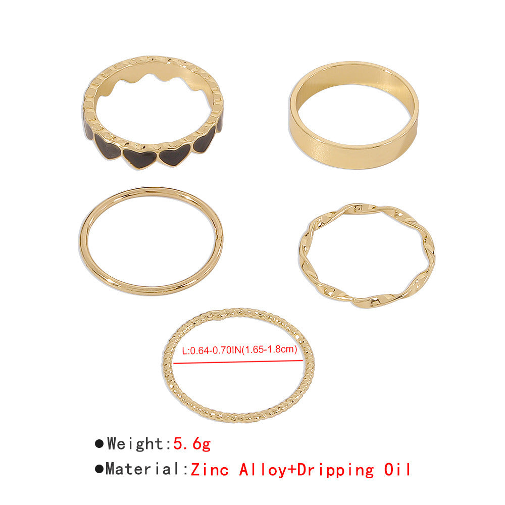 Geometric Drop Oil Ring Alloy Jewelry Europe Style