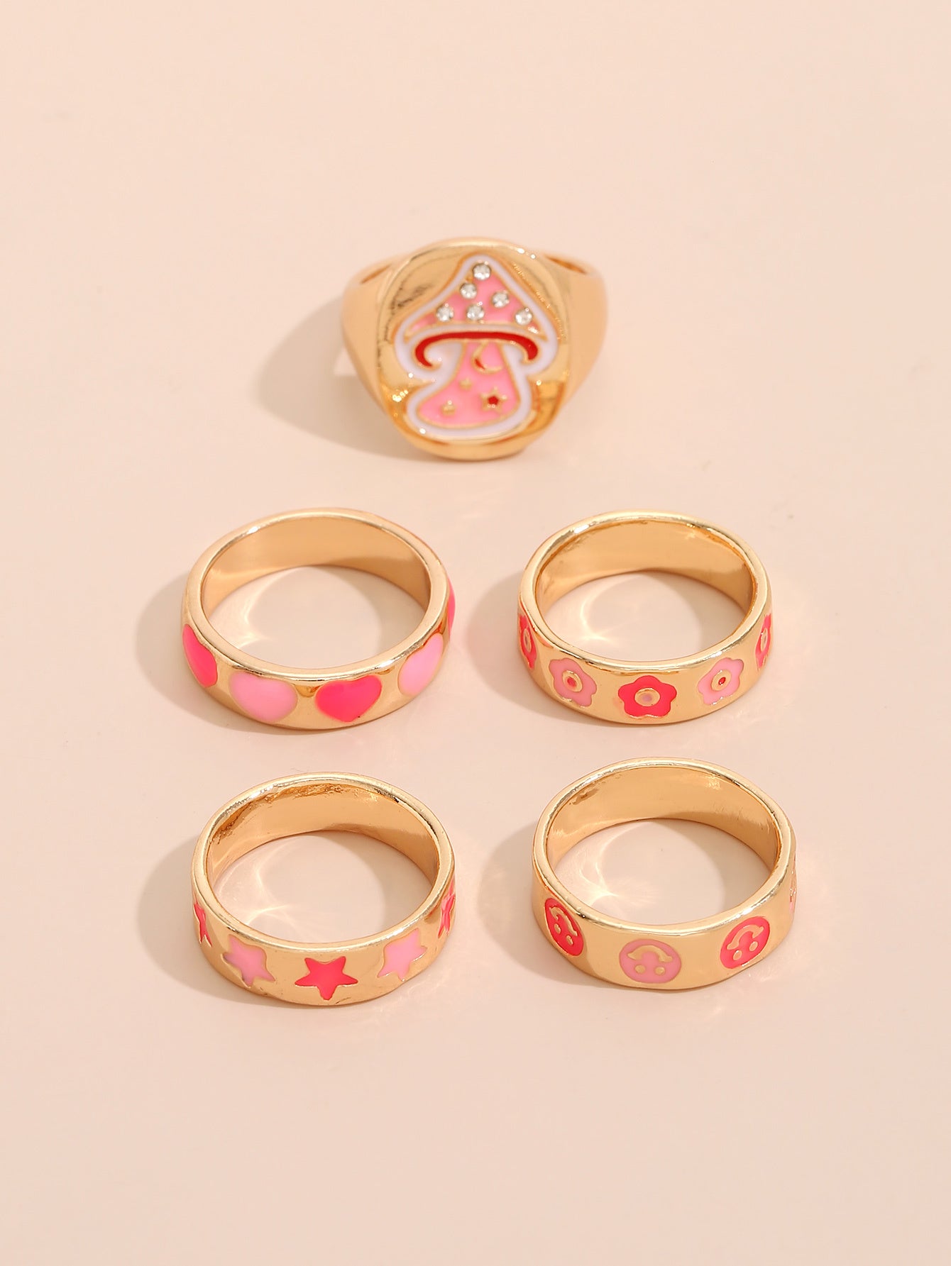 Geometric Ring Set Zinc Alloy Knuckle Rings Women Korean