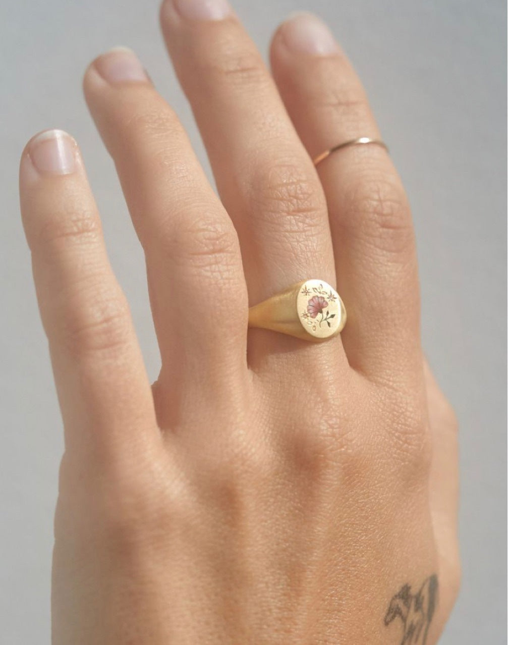 Womens Enamel Ring Stainless Steel Geometric Flower Snake Frog Rings 18K Gold Plated Jewelry Everyday Wearable