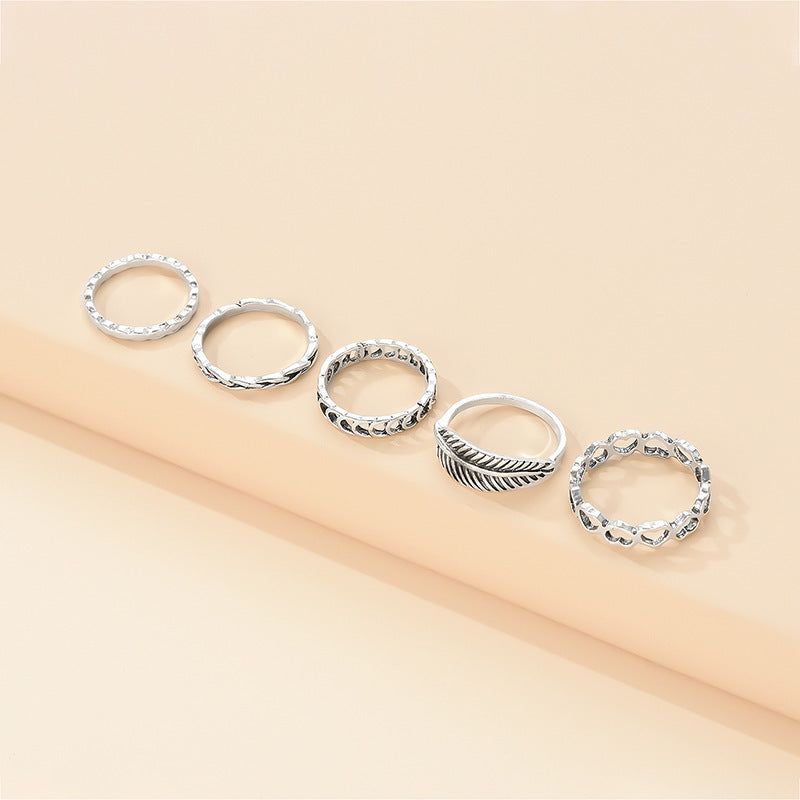 Geometric Ring Set for Women Electroplated Knuckle Rings