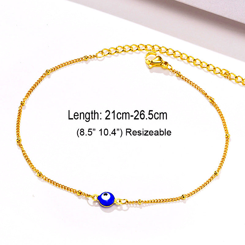 Womens Adjustable Anklet Foot Chain Boho Geometric Alloy Jewelry Summer Beach Ankle Women And Girls Packing1pc