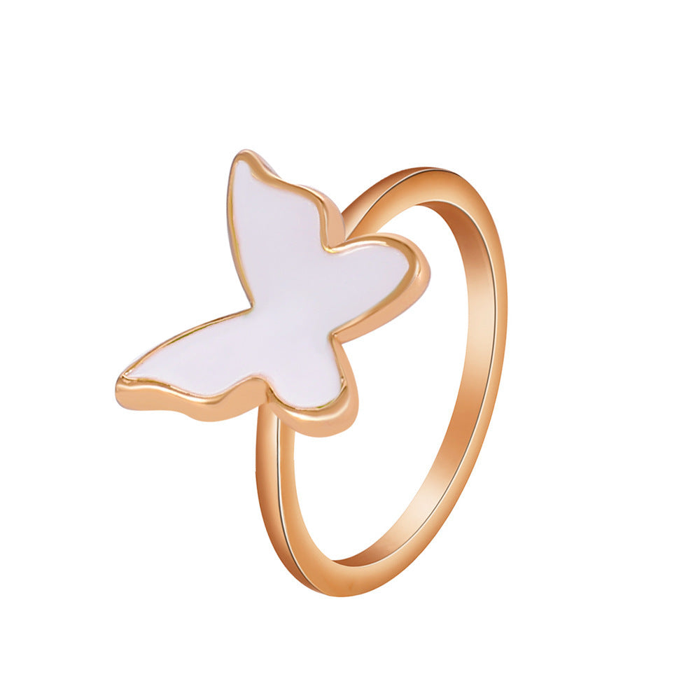 Copper Butterfly Ring with Zodiac Animal Design for Women