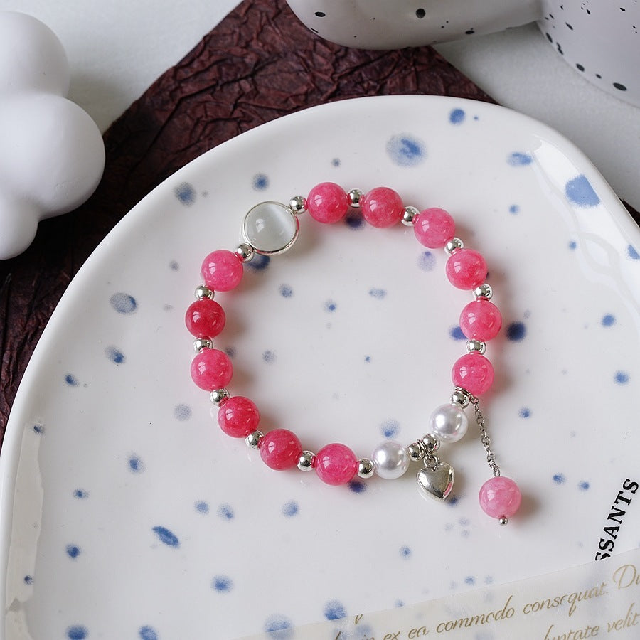 Womens Beaded Bracelet With Pearl Crystal And Alloy Animal Zodiac Charms Cartoon Adjustable Length Cute Charm