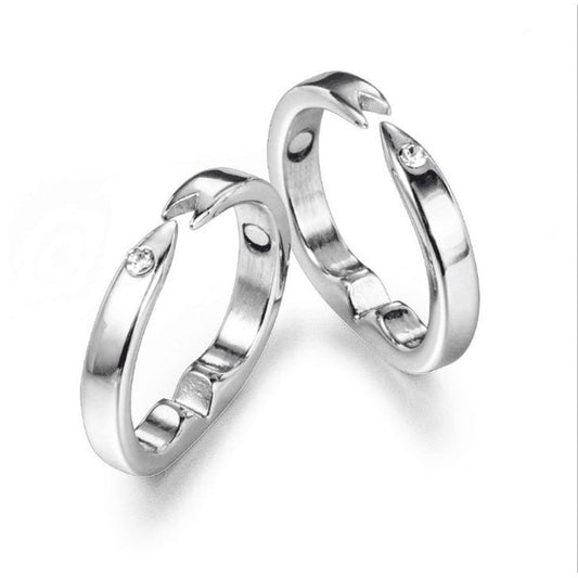 Unisex Acupressure Ring for Snoring Relief Copper Silver