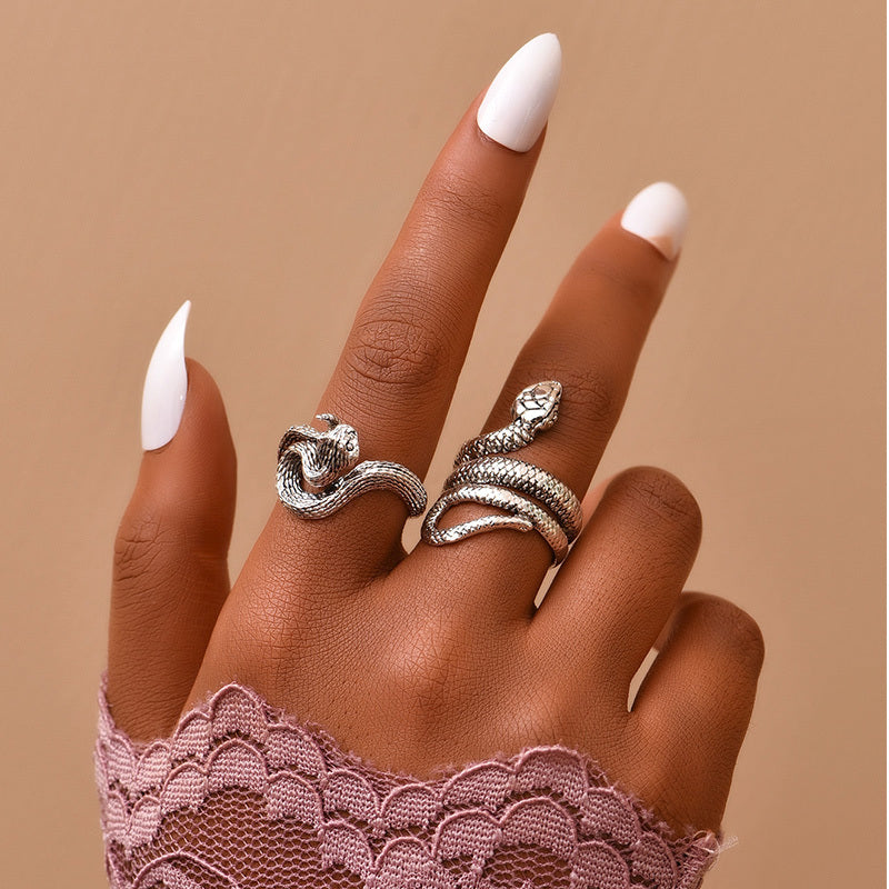 Vintage Geometry Ring Set For Women And Girls Zinc Alloy Rings All Match Sophisticated Everyday Wear Jewelry Gift Idea Chic