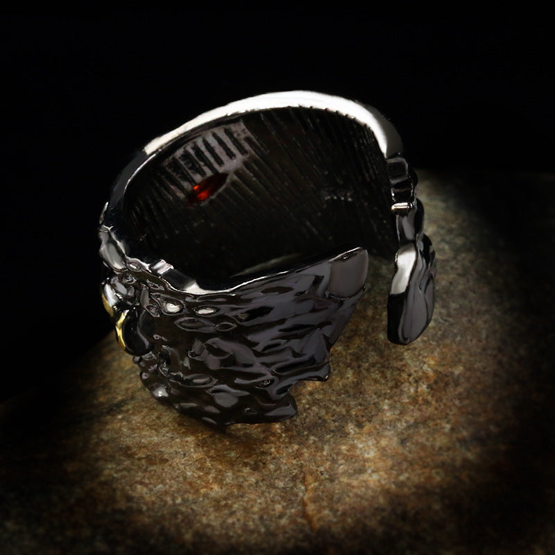 Geometric Hollow Inlaid Gemstone Ring Brass Plated White Steel Durable Fashion Jewelry Gift For Daily Wear Now