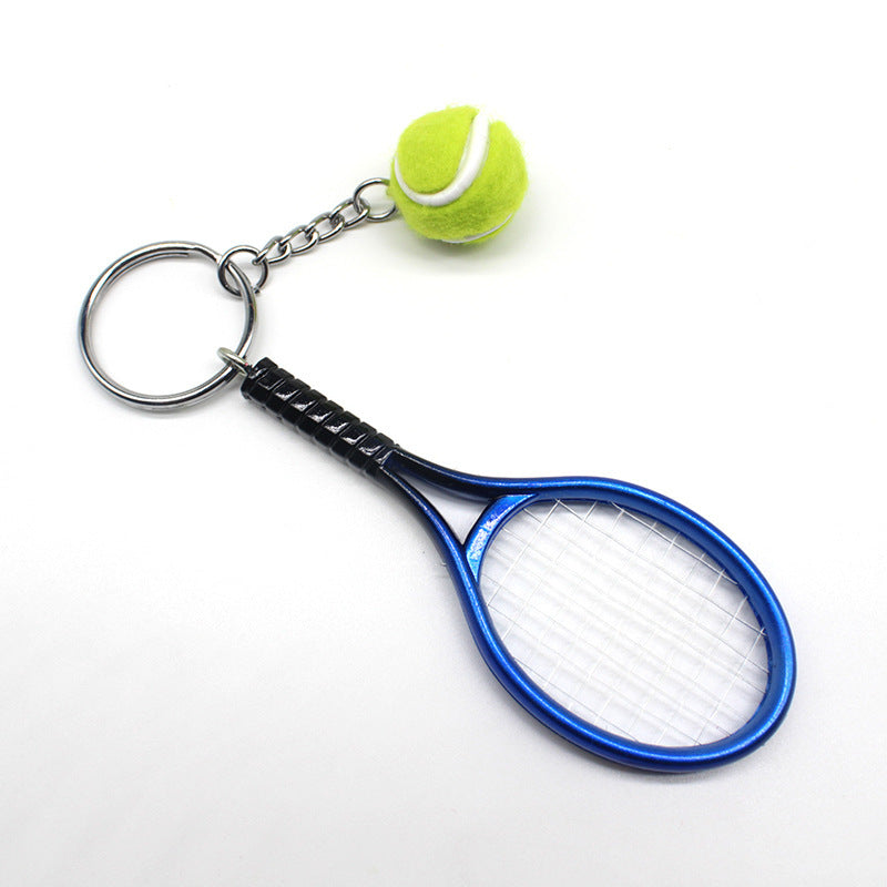Tennis Racket Keychain Lightweight Plastic Sporty Keyring For Bags And Keys Green Lightweight Travel Accessory