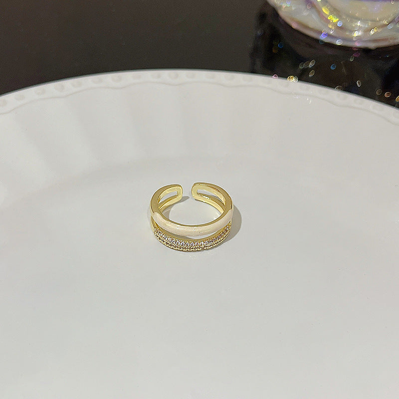 Open Ring For Women Butterfly Zircon Inlaid Copper Ring With Bow Square Heart Elements Fashion Jewelry Sparkle