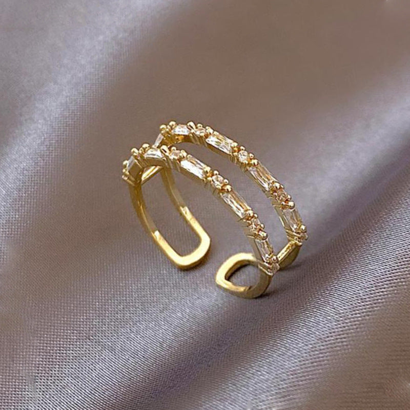 Womens Gold Plated Copper Ring Heart Design Jewelry