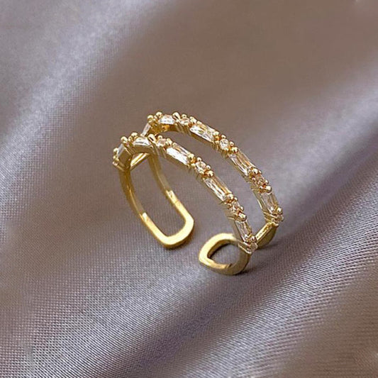 Womens Gold Plated Copper Ring Heart Design Jewelry