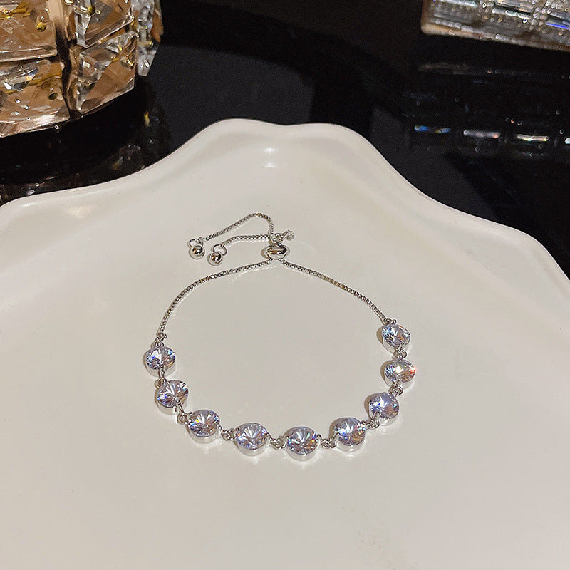 Womens Copper Bracelet With Zircon Flower Pearl Elegant Electroplated Bracelet Affordable Jewelry Gift For Her