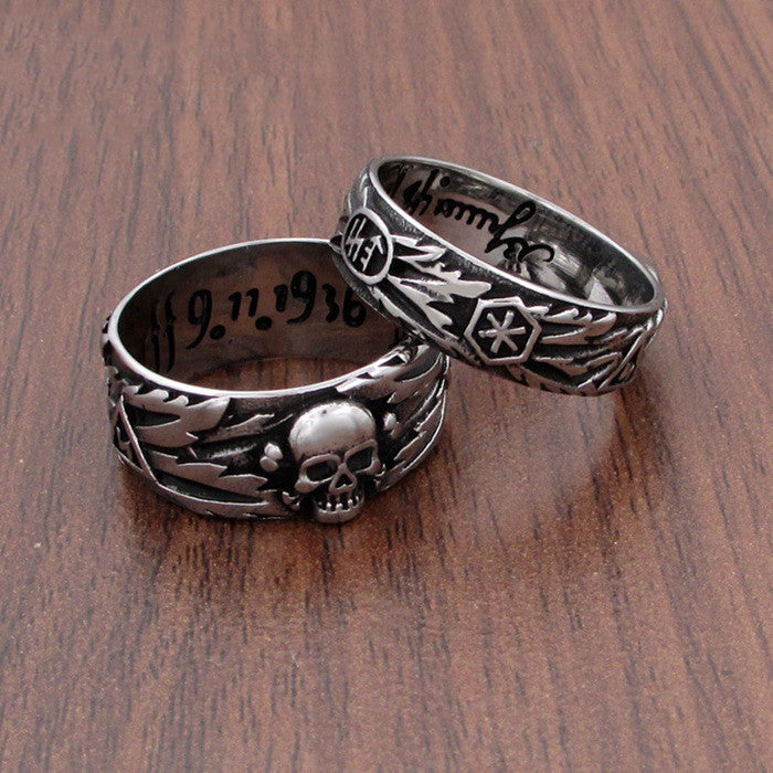 Stainless Steel Punk Skull Ring For Men Women Vintage Carved Personality Couple Jewelry Durable Accessory Quality