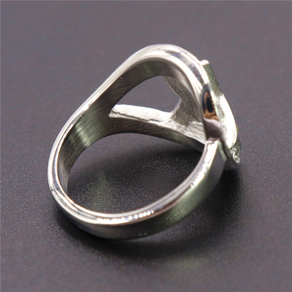 Unisex Vintage Star Ring Fashion Creativity Personality Golden Titanium Steel Statement Ring for Women and Men Trendy Jewelry Gift