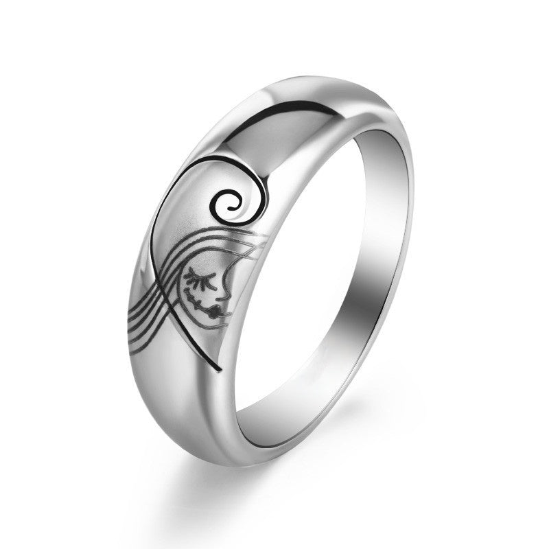 Womens Alloy Skull Design Couple Rings Love Ghost Head Creative Simple Fashion Rings High Quality Jewelry Trendy Style