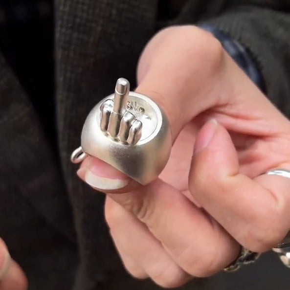 New Funny Creative Vertical Middle Finger Ring For Women Alloy Geometry Fashion Jewelry Type Ring Inlay Female