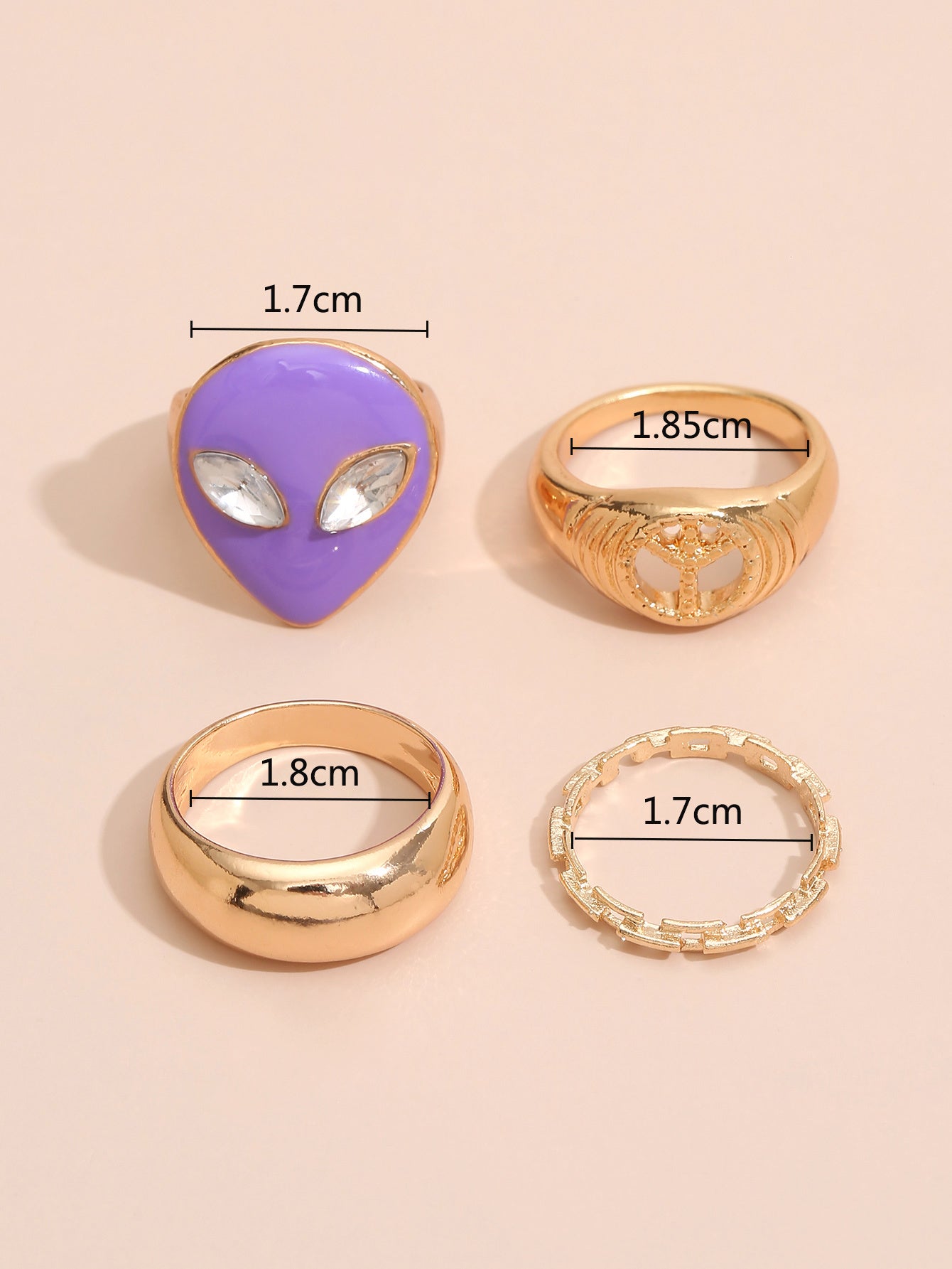 Geometric Irregular Ring Set For Women Zinc Alloy Electroplated Fashion Jewelry Gift European Style ModernLook