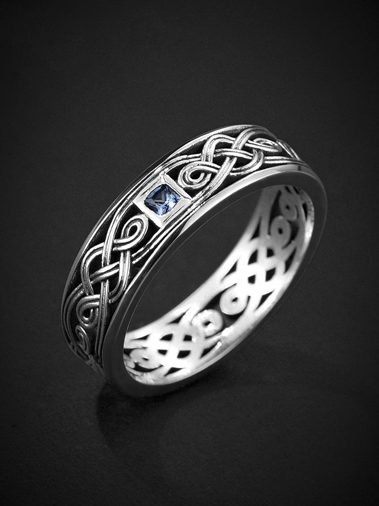 Mens Copper Ring Vintage Geometric Retro Square Ring Simple Stylish Adjustable Electroplated Finish Unisex Chic