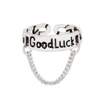 Womens Two Finger Ring Geometric Alloy Ring Electroplated Statement Ring Retro European Simple Bands For Women