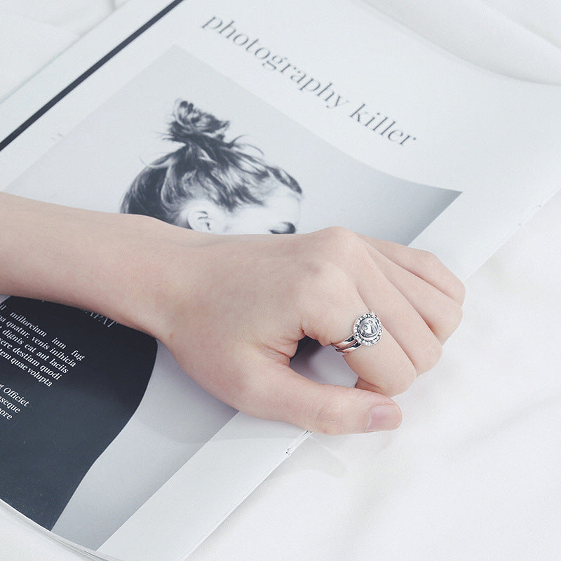 Unisex Copper Zircon Smiley Face Ring Adjustable Band Festival Gift Individually Packed For Festival Fans Gift