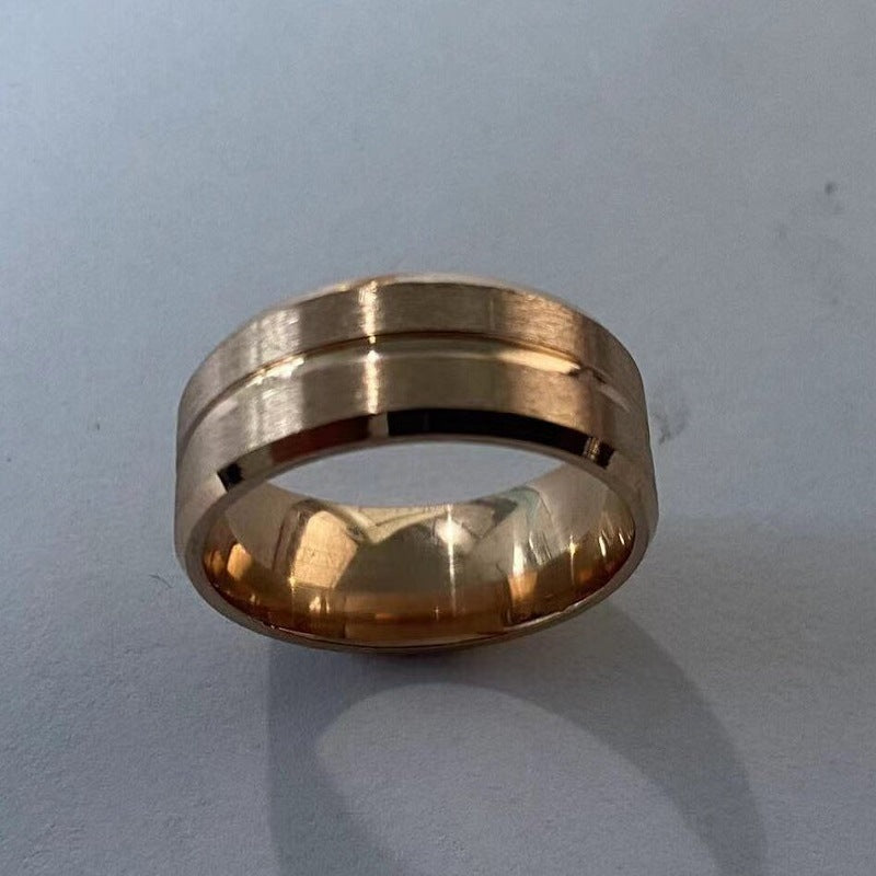 Metal Geometry Ring Stainless Steel Notched Cut Fashion Ring Lightweight Durable Design Silver And And And And