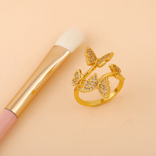 Fashion Jewelry Butterfly Diamond Ring For Women Sparkle