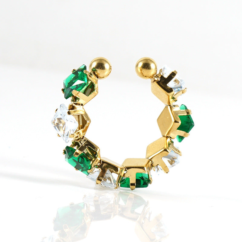 Stainless Steel Diamond Ring For Women Special Interest Design Elegant Jewellery With Brilliant White Diamonds