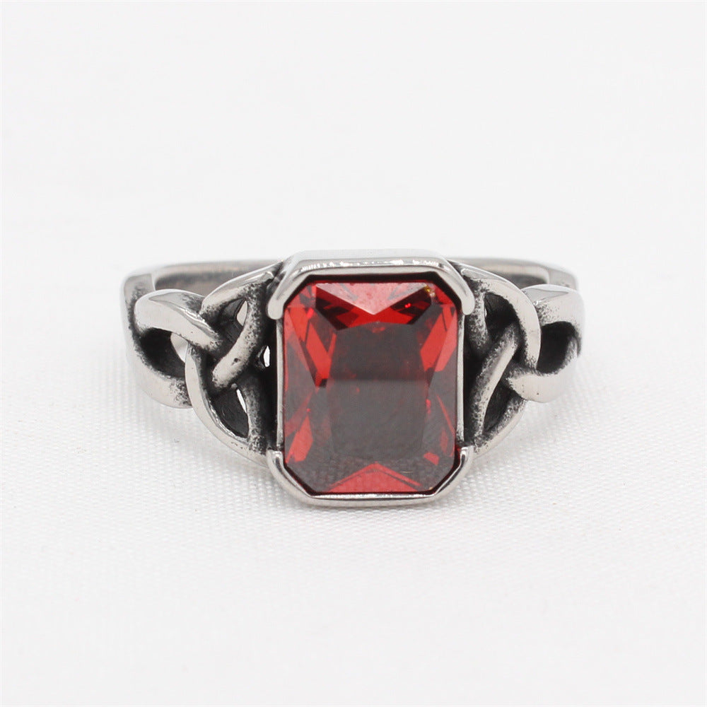 Titanium Steel Ring With Black Stones Retro Mens Ring Statement Ring Ring Band Jewelry Gift For Him No 7 To 12