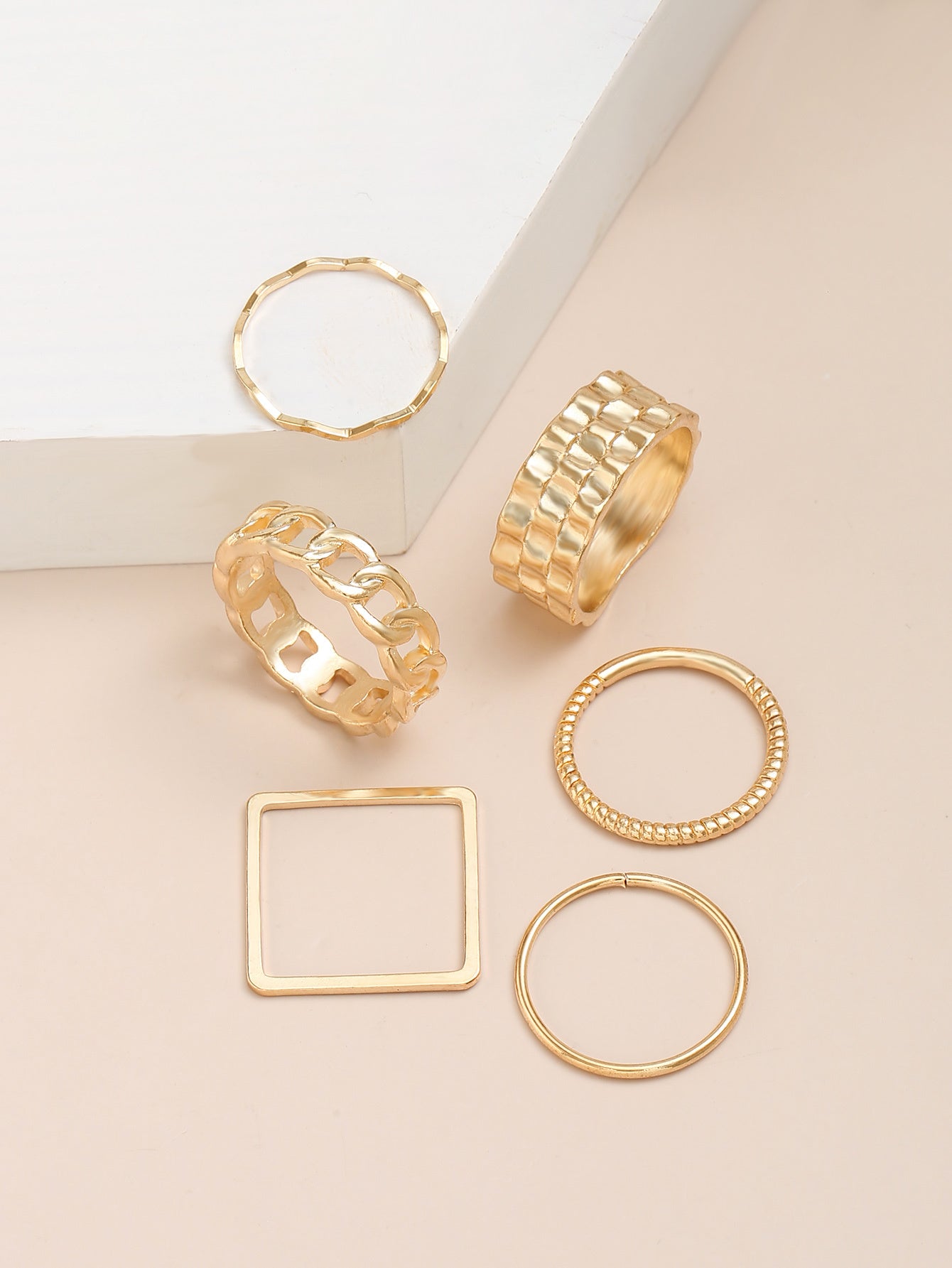 Womens Multi Layer Ring Electroplated Zinc Alloy Jewelry Gift For Her Individually Packed With Gleaming Finish