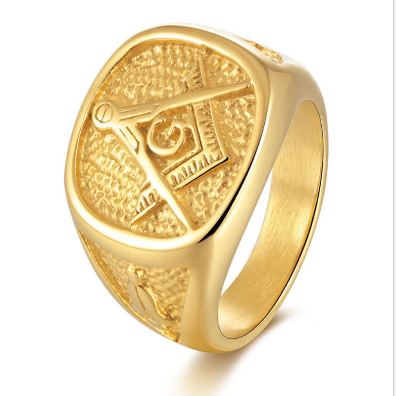 Geometric Electroplated Alloy Ring for Unisex European American Style Punk Rock Jewelry Bold Eye Catching Look