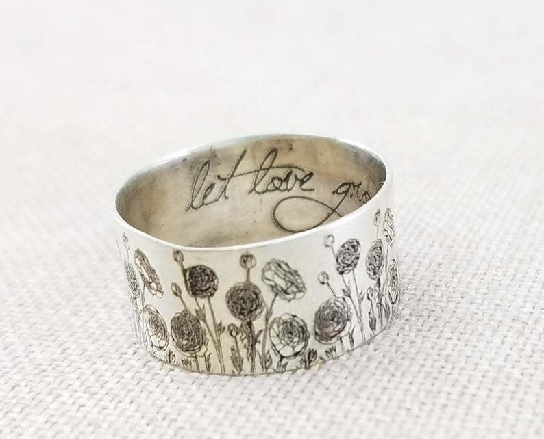 Womens Geometric Ring Vintage Floral Antique Silver Finish Alloy Ring For Ornaments And Engagements Size 5 6 7