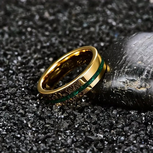 Mens Ring Classic 6mm Gold Stainless Steel Band Polished Fashion Ring Simple Everyday Wear Mens Jewelry Simple