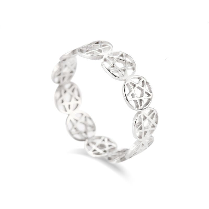 Stainless Steel Star Ring For Women Glossy Jewelry Gift