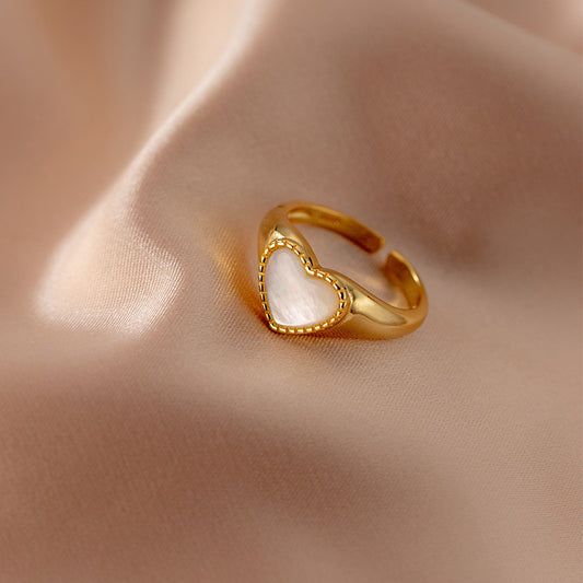 Heart Ring 925 Sterling Silver Adjustable Opening Retro Korean Japanese Style Gift For Her Timeless Style Gifts