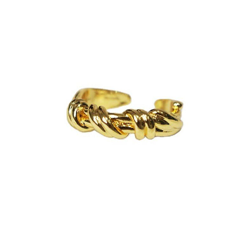 Women 18K Gold Plated Brass Ring European Pig Nose Design Statement Ring Trendy Adorn Chic Accessory For Women