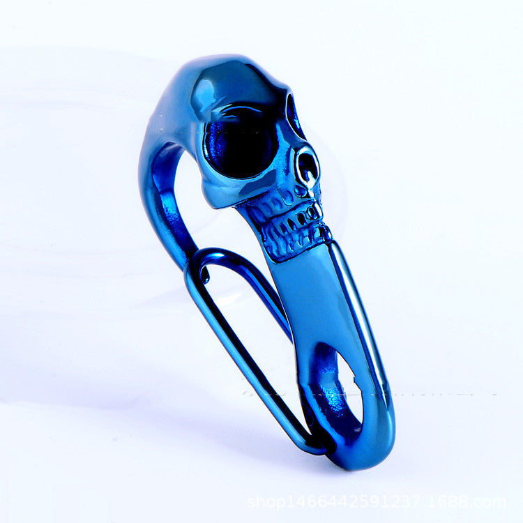 Mens Retro Skull Buckle Titanium Steel Ornament Diy Accessories Durable Metal Unique Design Buckle Steel Color Buckle