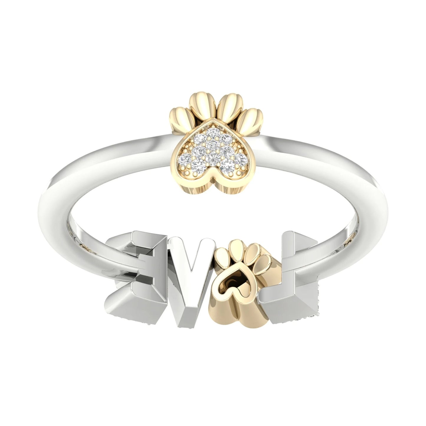 Womens Constellation Two Tone Ring Cats Claw Zinc Alloy Fashion Ring Gold Rose Gold Silver Two Tone Shine Ring