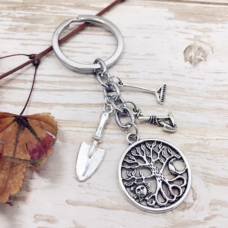 Womens Keychain TreeShovel Design Fashion Accessory Beautiful Pendant High Quality Metal KeyChain For Keys Car