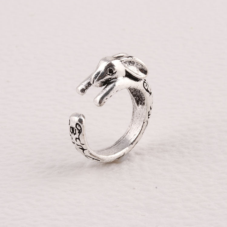Vintage Alloy Ring With Retro Bunny Zodiac Design Electroplated Jewelry For Women And Men Durable Everyday Wear