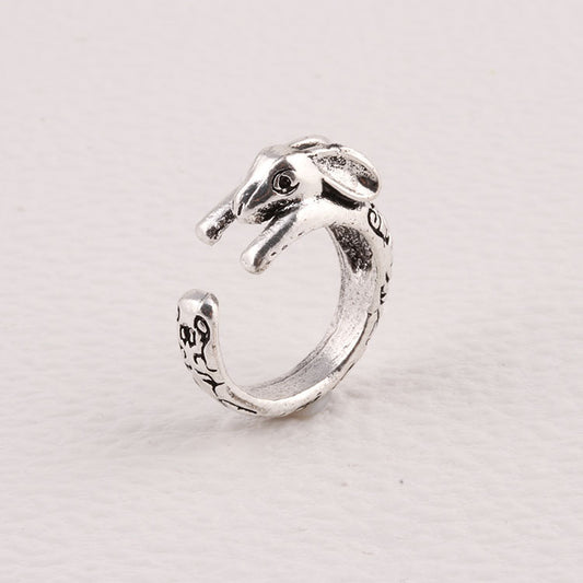 Vintage Alloy Ring With Retro Bunny Zodiac Design Electroplated Jewelry For Women And Men Durable Everyday Wear