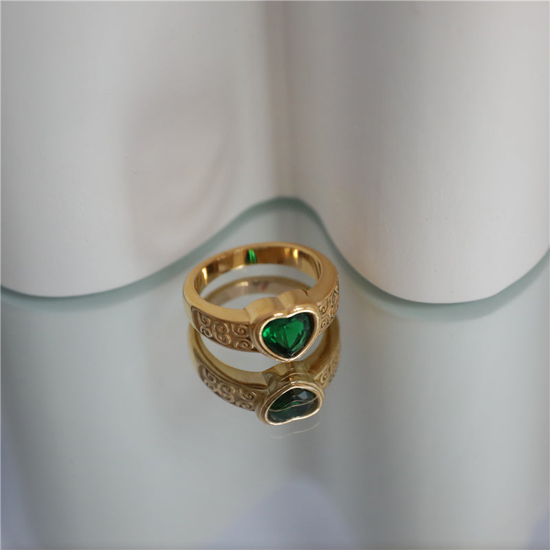 Womens Stainless Steel Ring Multicolor Zircon Love Flower Design Fashion Jewelry For Her Radiant Crystal Gleam