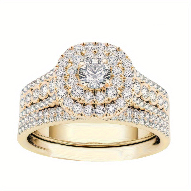 Couple Rings For Him And Her Stainless Steel Electroplated Alloy Fashion Jewelry Gang Drill Design Anniversary